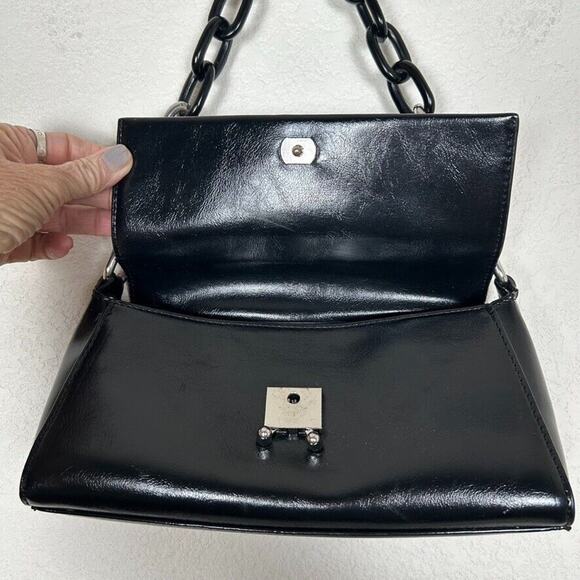 House of Want vegan black leather purse chain shoulder strap Y2K Capsule style - Picture 4 of 16